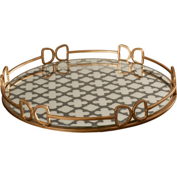 Nabublic Round Ottoman Vanity Serving Tray